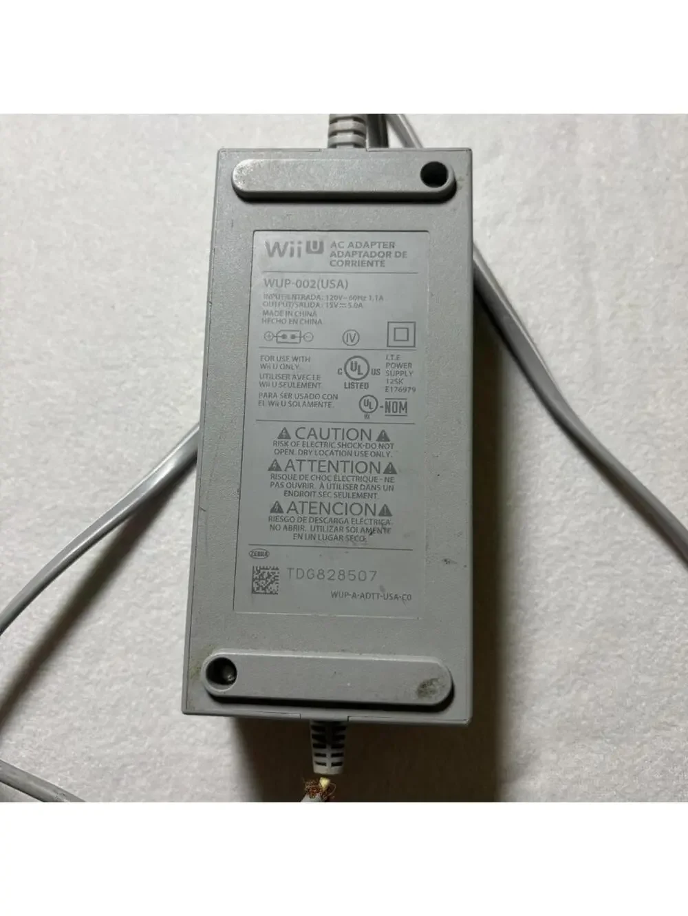 Nintendo Wii U Console AC Adapter Power Supply WUP-002 Damaged Cord For Parts